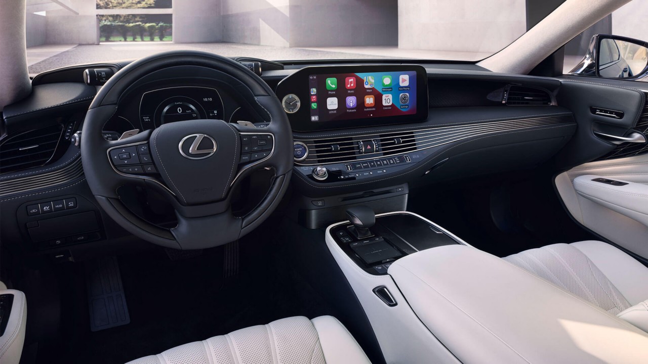 Lexus LS cockpit and front passenger interior 